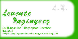 levente maginyecz business card